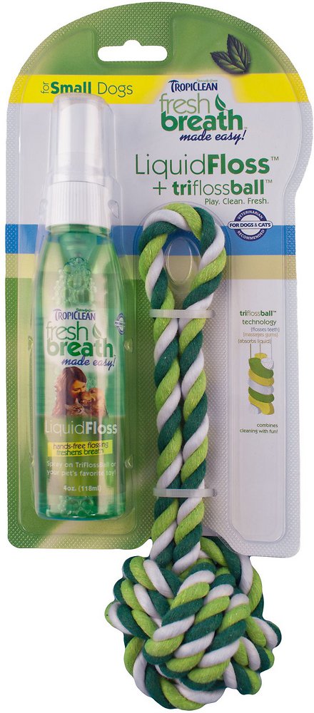 15% OFF: Tropiclean Fresh Breath Liquid Floss and TriFlossBall